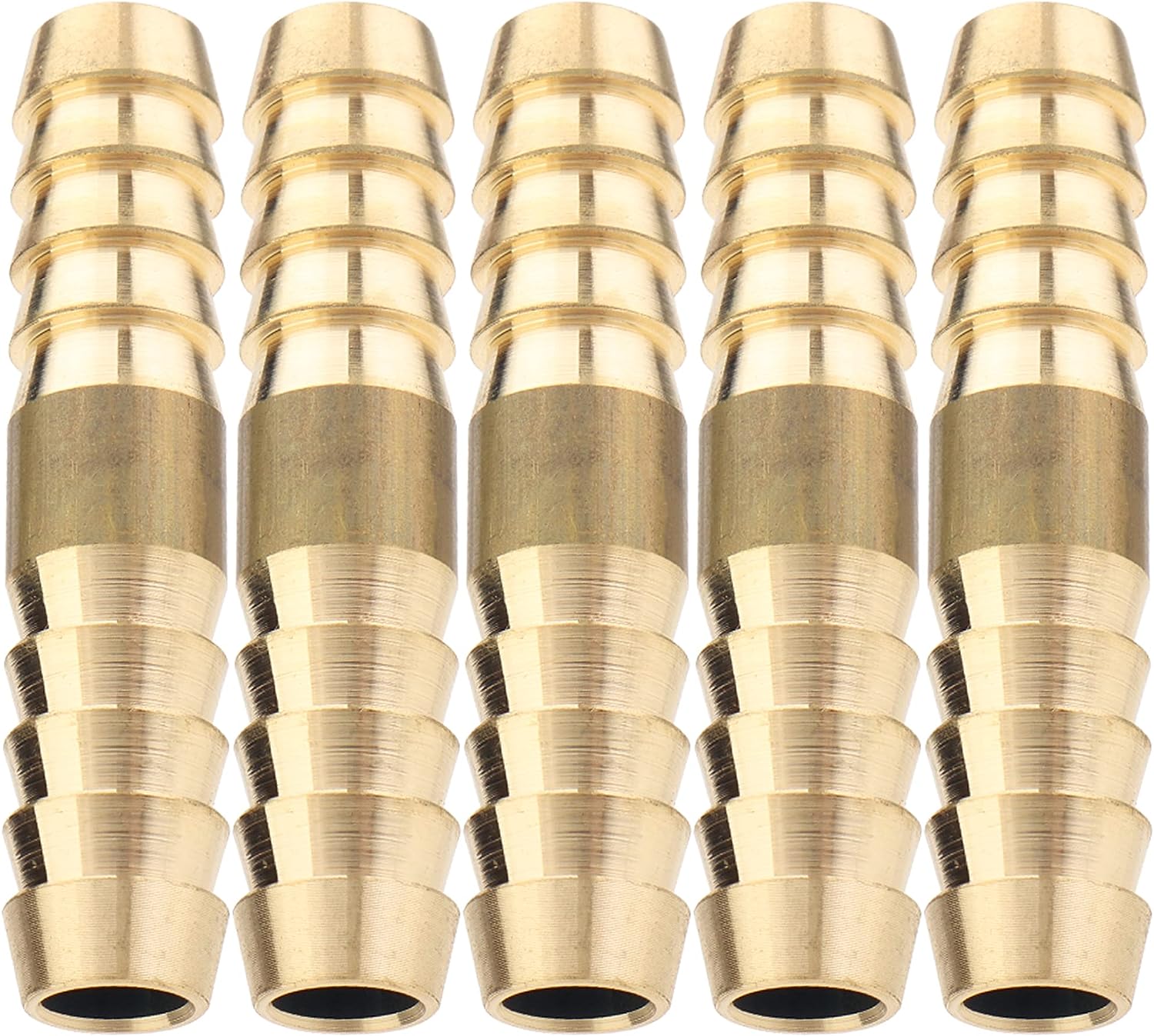 LTWFITTING Brass Barb Splicer Mender 8mm ID Hose Fitting Air Water Fuel Hose Joiner (Pack of 5)