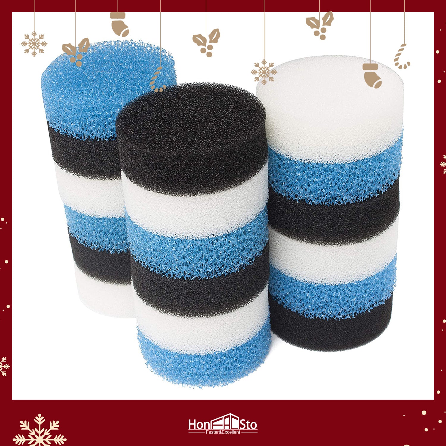 LTWHOME Replacement Foam Sets Fit for All Pond Solutions EF-Booster Fish Tank Aquarium External Filter (Pack of 6 Sets)