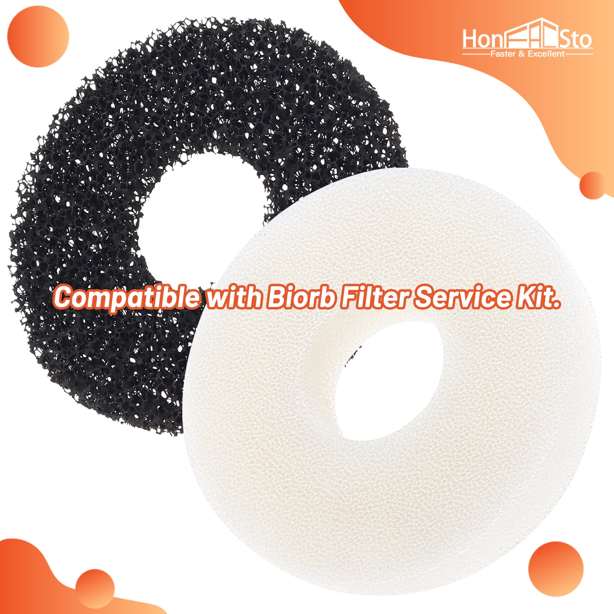 LTWHOME Compatiable Foam and Carbon Rings Fit for Biorb Filter Set/Service Kit (Pack of 16)