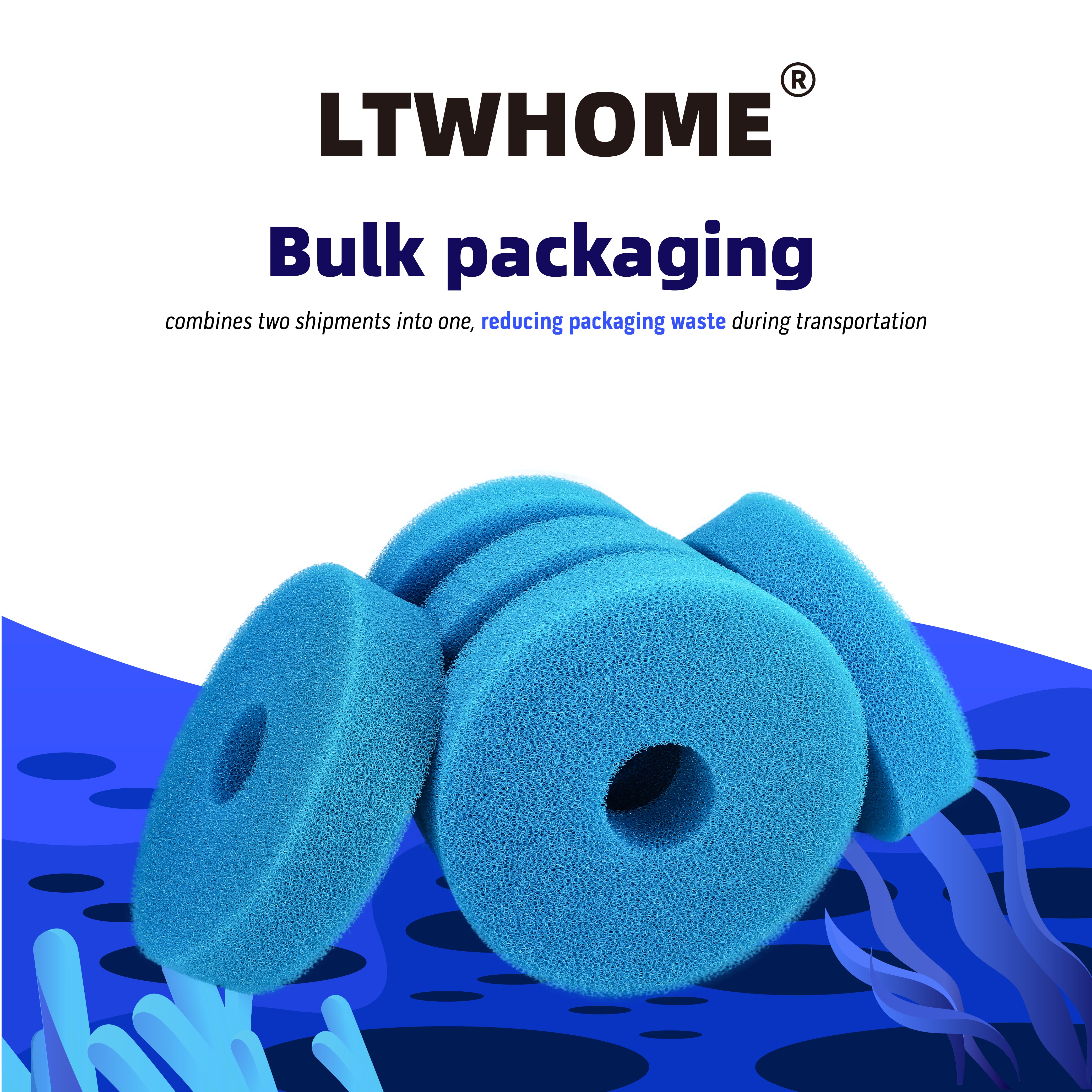 LTWHOME Blue Foam Sponge Filter Set Pond Filtration 25PPI Compatible with Laguna Pressure Flo 12000/1400 Filter (Pack of 5)