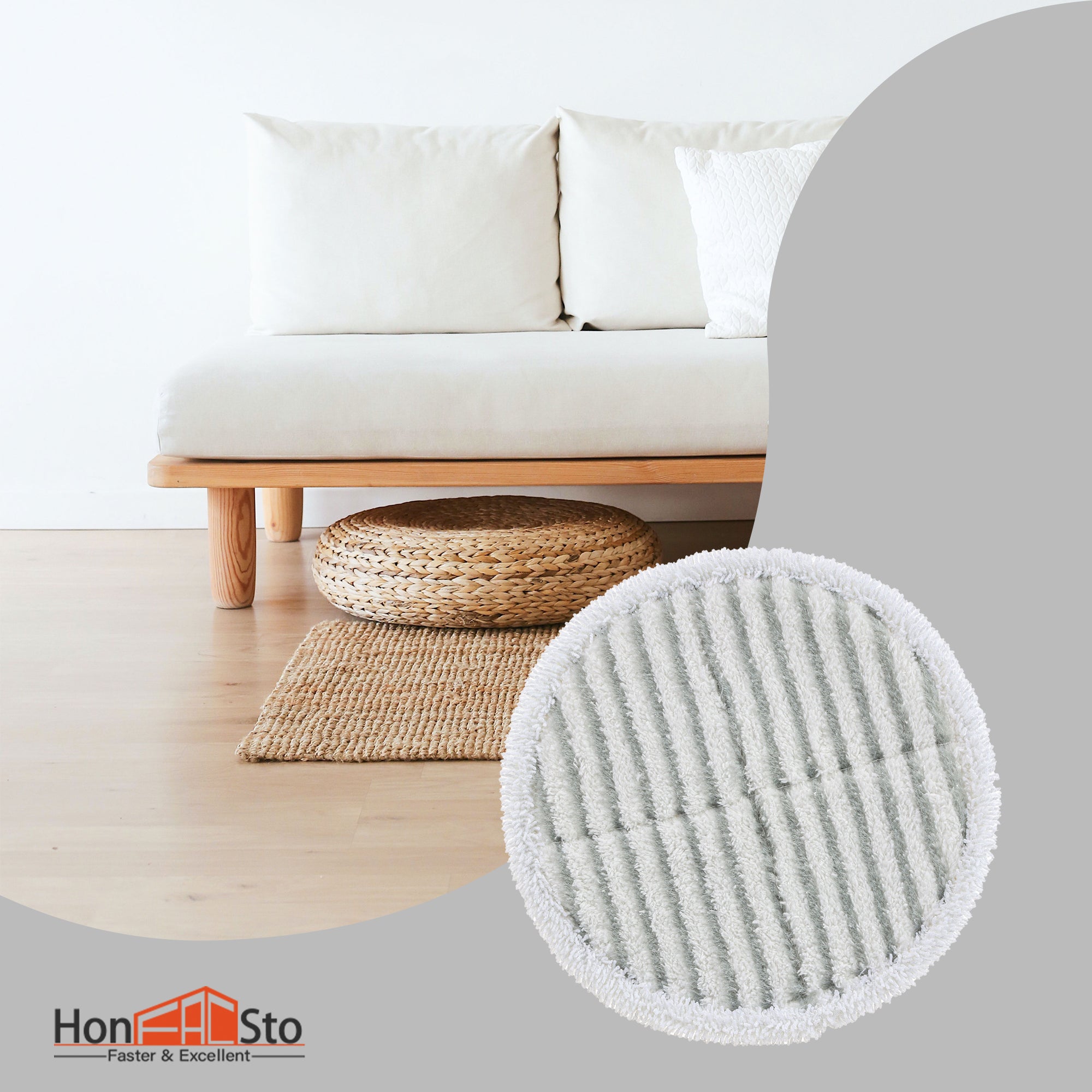 LTWHOME Replacement 8.6 Inches Scrubby Mop Pads Fit for Bissell Spinwave 2039 Series 2039A 2124 (Pack of 6)
