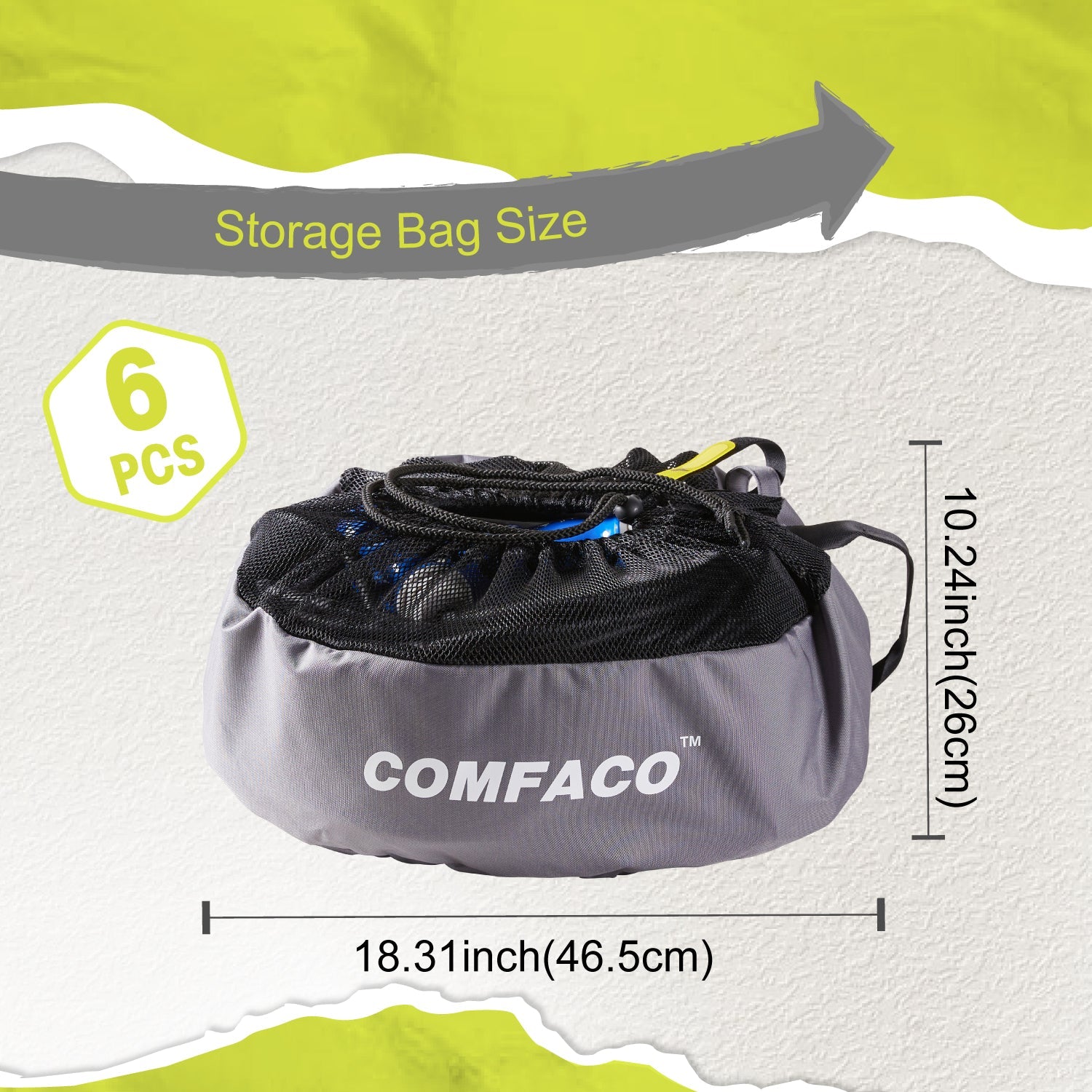 COMFACO RV Equipment Storage Bag, Camper Accessories for Outside, RV Hose Bag Storage, RV Utility Bag, Features Lined Interior with Breathable Mesh Top & Cinch Straps Write-on Label for RV Storage and Organization, 16¡± in Diameter x 10¡± Deep