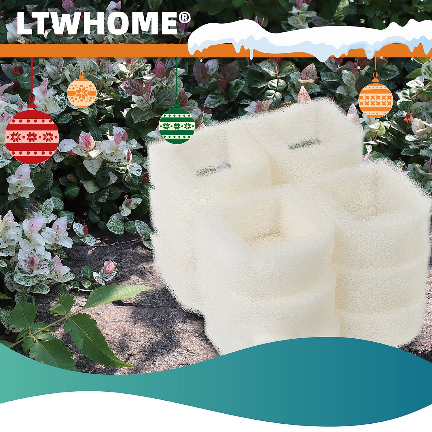 LTWHOME Replacement Foam Filter Compatible with Drinkwell Stainless Steel 360, Lotus, Avalon, and Pagoda (Pack of 12)