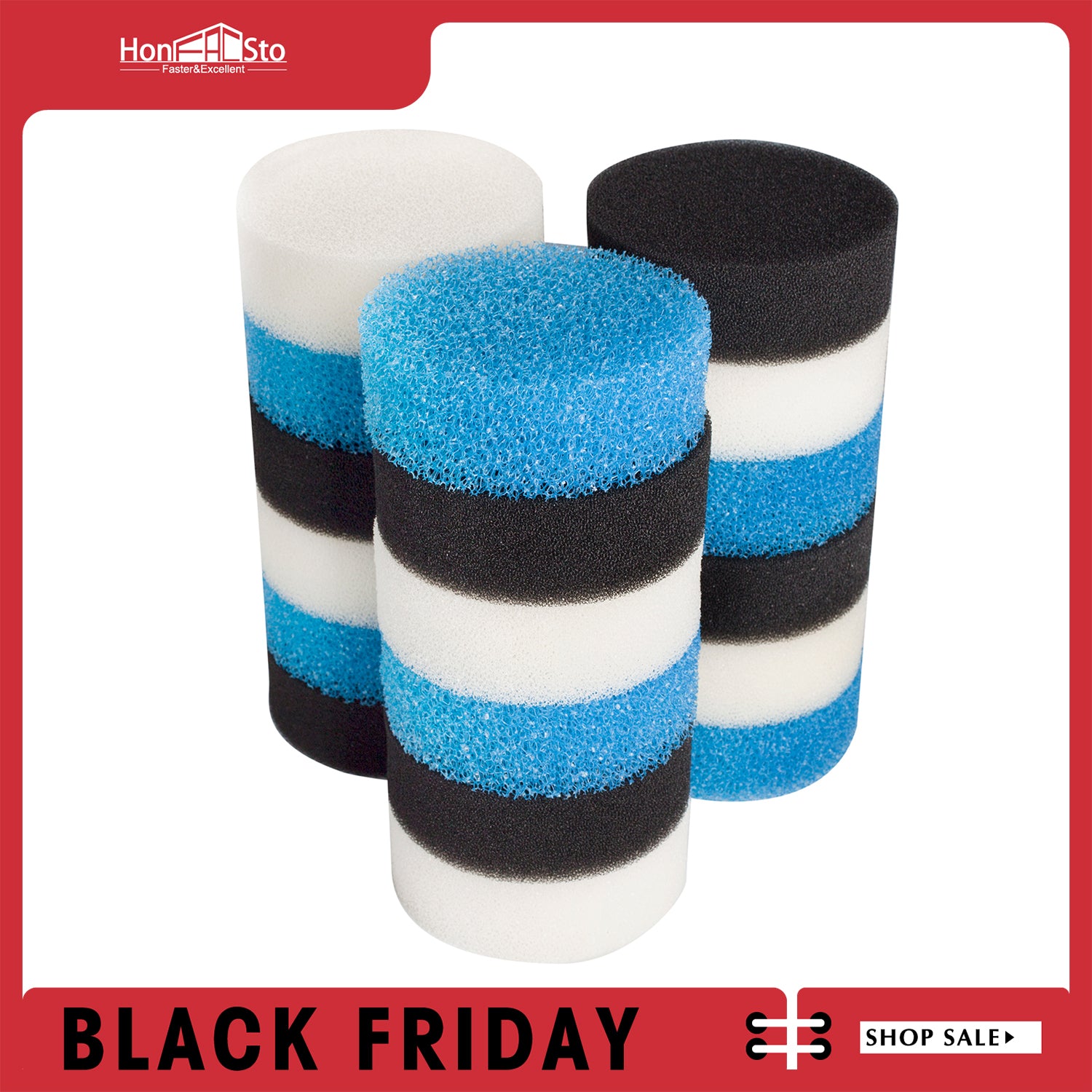 LTWHOME Replacement Foam Sets Fit for All Pond Solutions EF-2-BOOSTER and EF-150 Fish Tank Aquarium External Filter (Pack of 6 Sets)