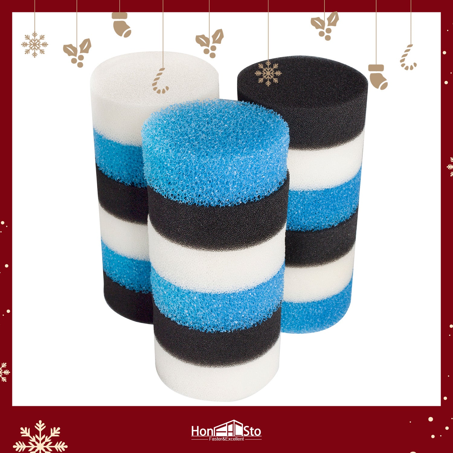 LTWHOME Replacement Foam Sets Fit for All Pond Solutions EF-2-BOOSTER and EF-150 Fish Tank Aquarium External Filter (Pack of 6 Sets)