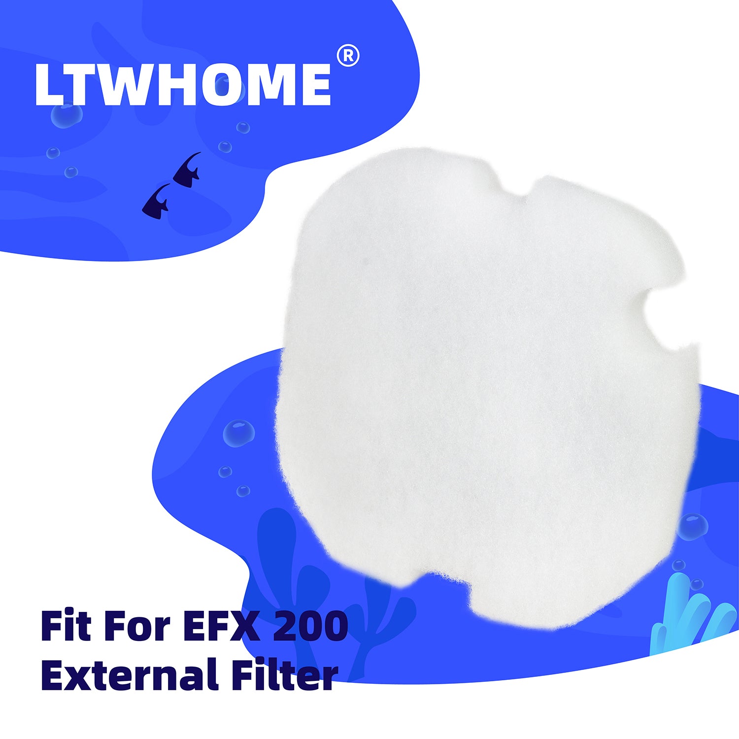 LTWHOME Fine Foam Filters Coarse Filters Poly Pads Set Fit for AquaManta EFX 200 External Filter (Pack of 24)