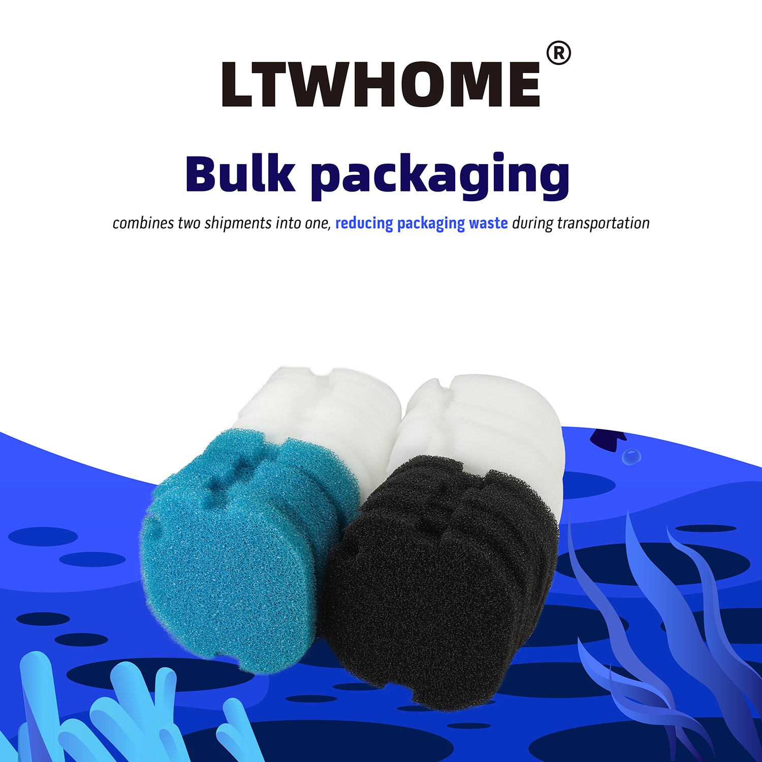 LTWHOME Fine Foam Filters Coarse Filters Poly Pads Set Fit for AquaManta EFX 200 External Filter (Pack of 24)