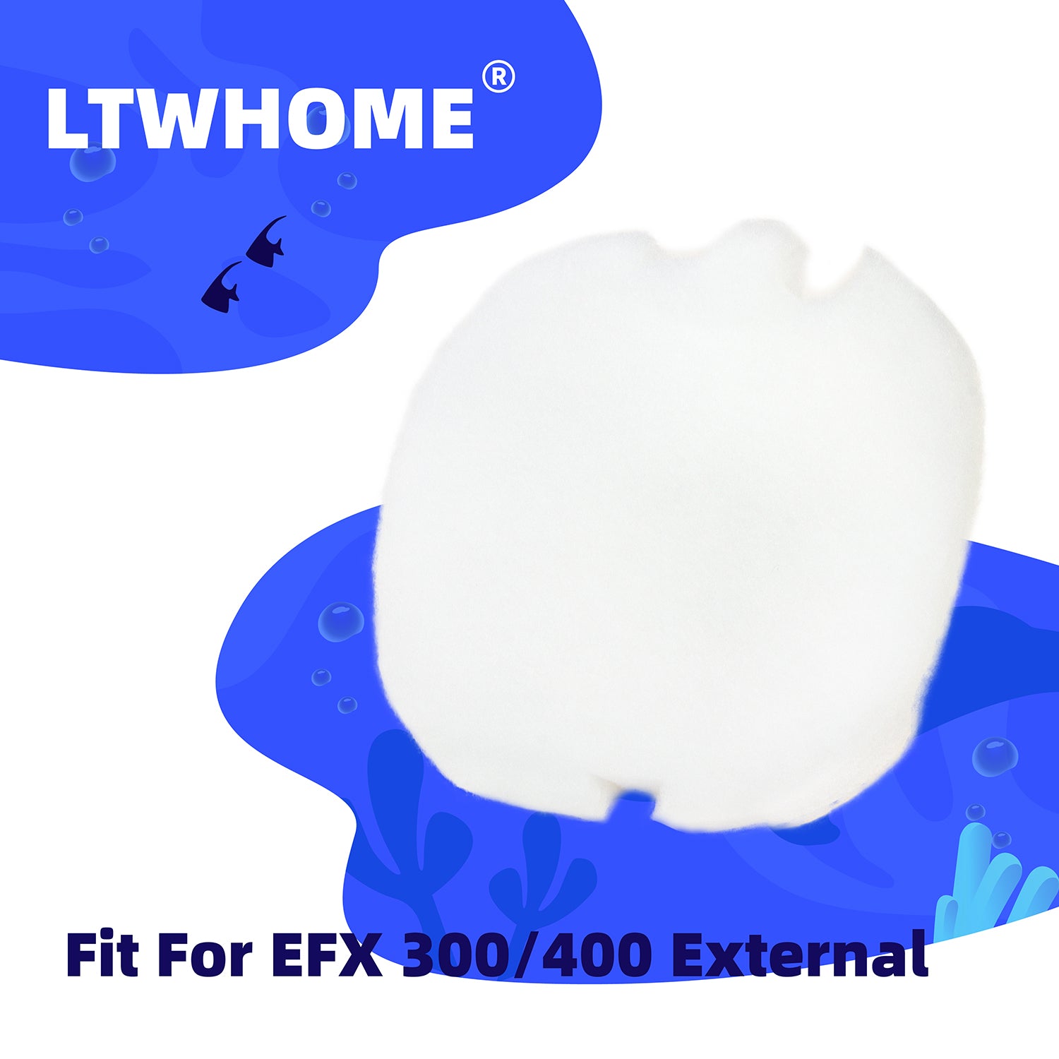 LTWHOME Replacement Coarse Fine Foam Filter Set Fit for AquaManta EFX 300/400 External Filter (Pack of 5pcs,1 Set)