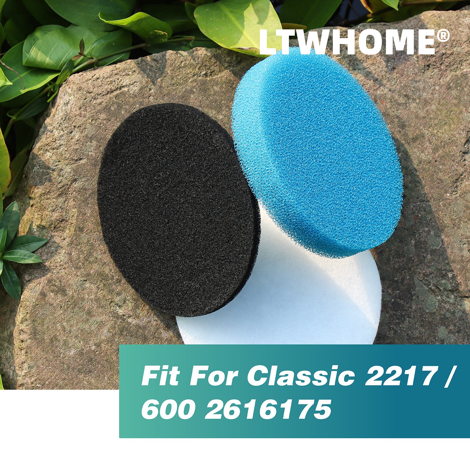 LTWHOME Value Pack of Carbon Filter, Coarse Filter and Fine Filter Pads Set Suitable for Classic 2217/600 2616175 (Pack of 24)