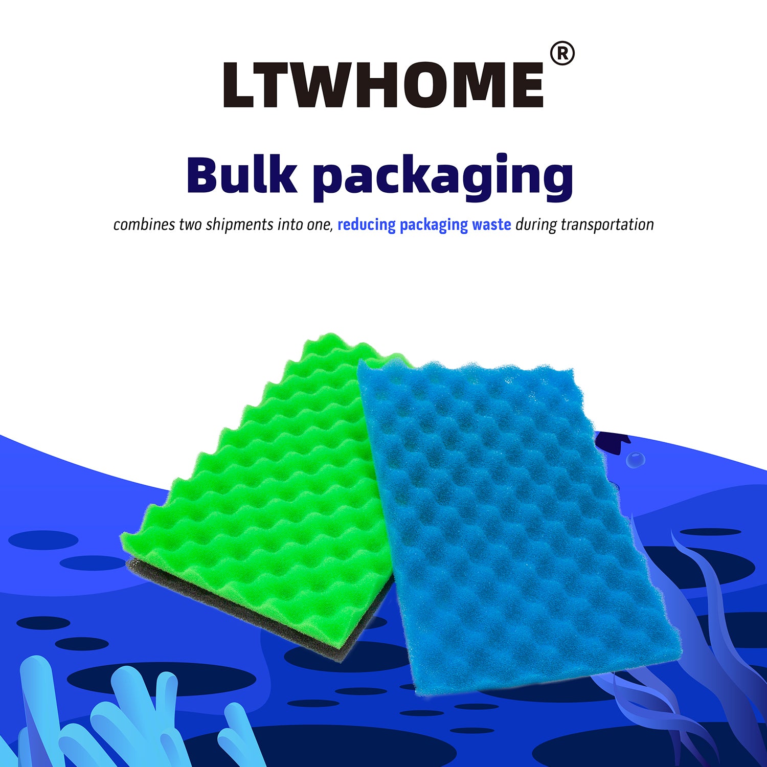 LTWHOME 1 Set Fish Pond Foam Filters fit for Lotus Green Genie 12000