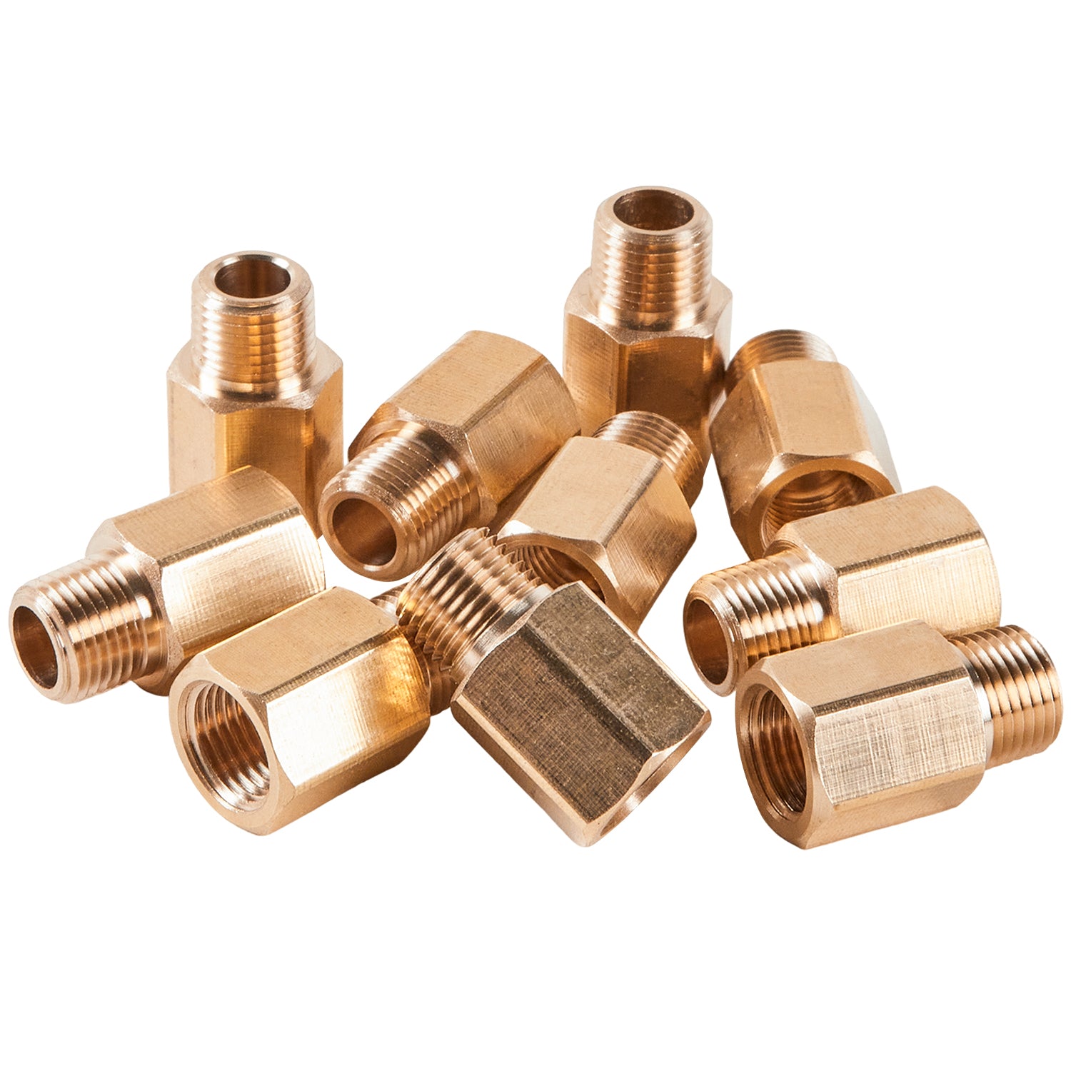 LTWFITTING Brass Pipe 1/8 inch BSPT Male x 1/8 Inch NPT Female Adapter (Pack of 25)