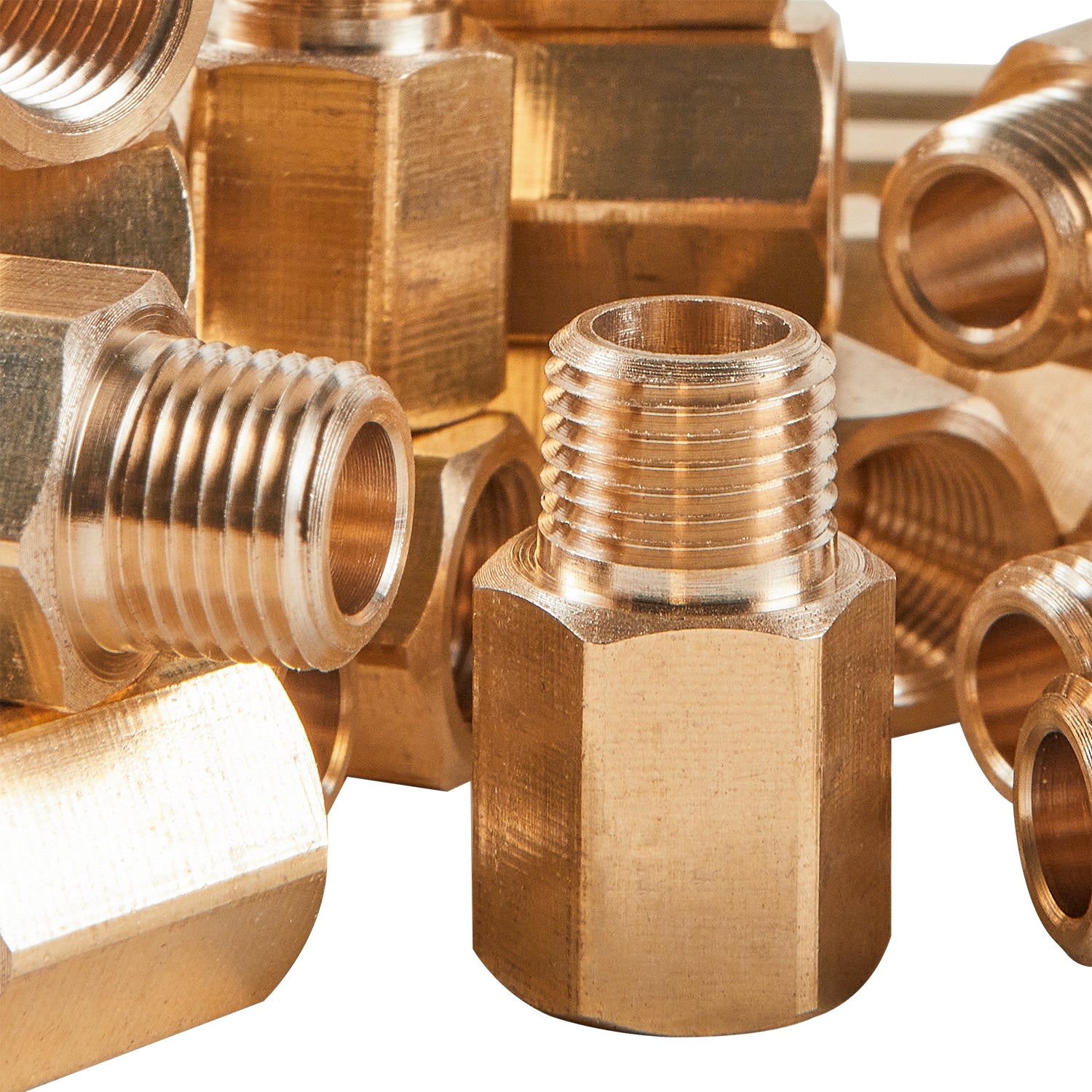 LTWFITTING Brass Pipe 1/8 inch BSPT Male x 1/8 Inch NPT Female Adapter (Pack of 500)