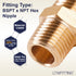 LTWFITTING Brass Pipe Hex Nipple Fitting 1/4 inch NPT x 1/4 inch BSPT Male (Pack of 10)