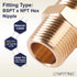 LTWFITTING Brass Pipe Hex Nipple Fitting 3/8 inch NPT x 3/8 inch BSPT Male (Pack of 200)