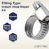 LTWFITTING 2 Sets Instant Hose Repair Kit 1/4 inch BSPT x 10mm ID Brass 90 Deg Elbow with 10-16mm SS316 Clamp