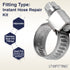 LTWFITTING 2 Sets Instant Hose Repair Kit 1/8 inch BSPT x 10mm ID Brass 90 Deg Elbow with 10-16mm SS316 Clamp
