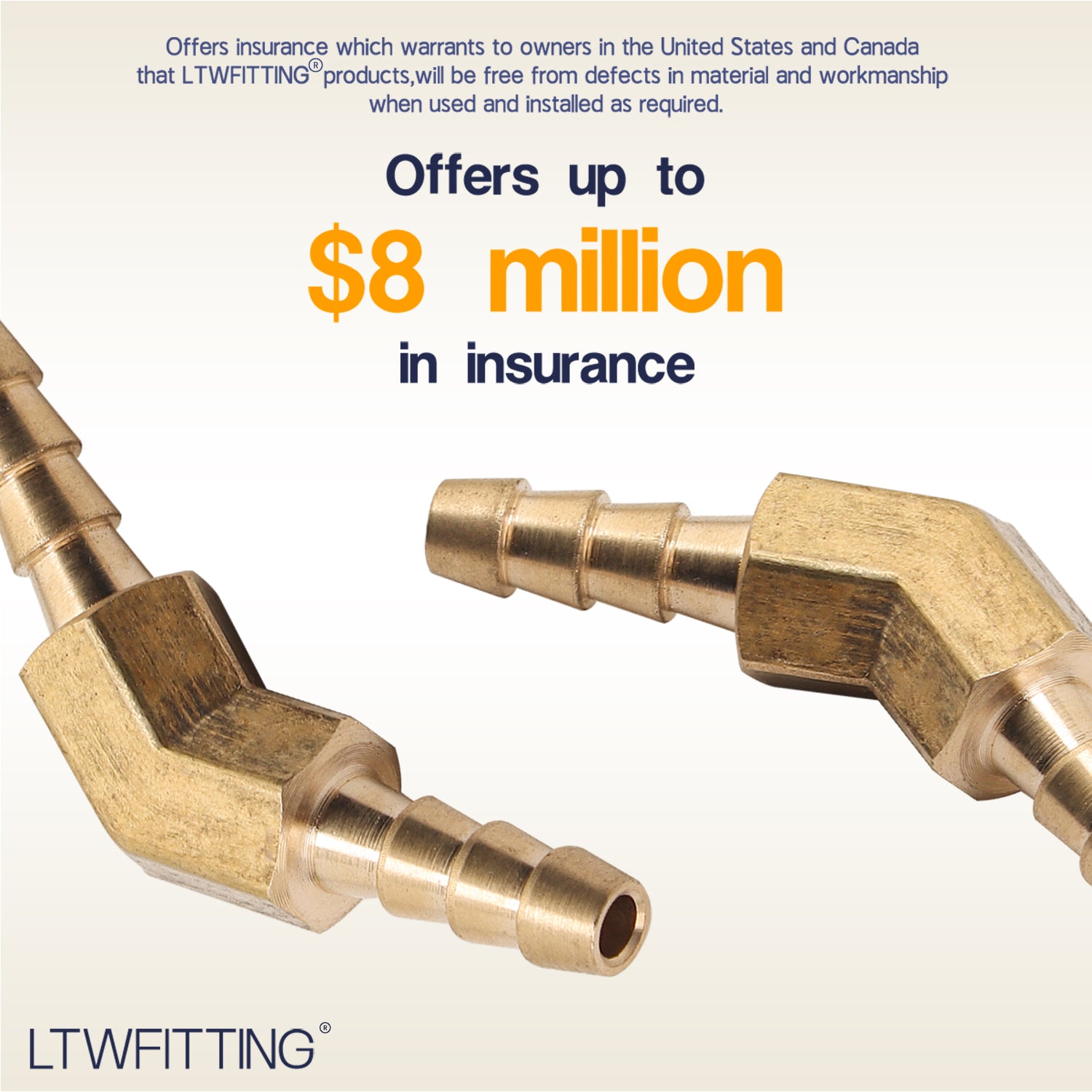 LTWFITTING 45 Deg Elbow Brass Barb Fitting 3/16 x 3/16 Inch Hose ID (Pack of 500)