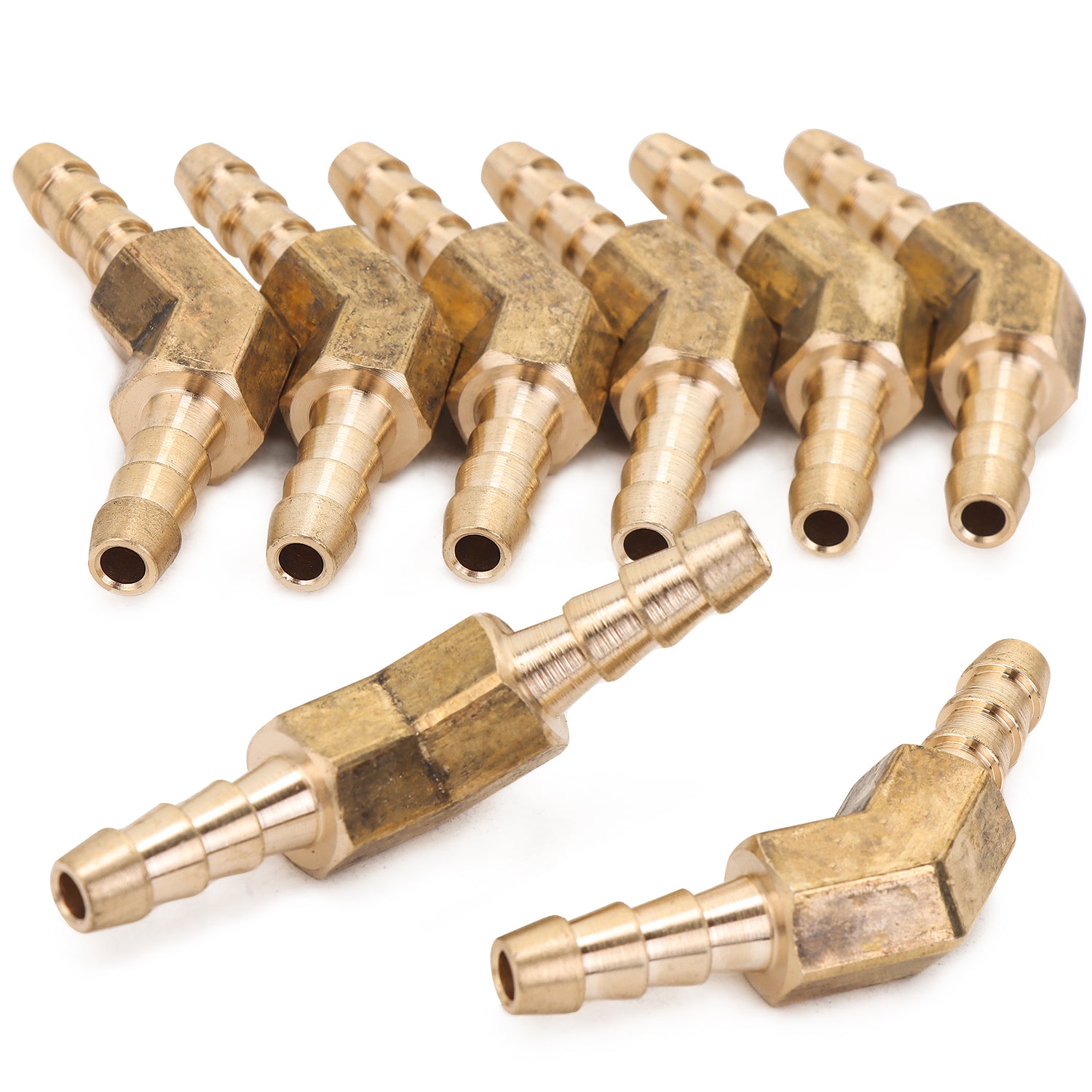 LTWFITTING 45 Deg Elbow Brass Barb Fitting 3/16 x 3/16 Inch Hose ID (Pack of 25)