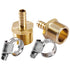 LTWFITTING 2 Sets Instant Hose Repair Kit 3/4 inch BSPT x 10mm ID Brass Coupler with 10-16mm SS316 Clamp
