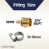 LTWFITTING 2 Sets Instant Hose Repair Kit 3/4 inch BSPT x 10mm ID Brass Coupler with 10-16mm SS316 Clamp