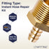 LTWFITTING 2 Sets Instant Hose Repair Kit 3/4 inch BSPT x 10mm ID Brass Coupler with 10-16mm SS316 Clamp