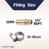 LTWFITTING 2 Sets Instant Hose Repair Kit 1/4 inch BSPT x 12mm ID Brass Coupler with 10-16mm SS316 Clamp