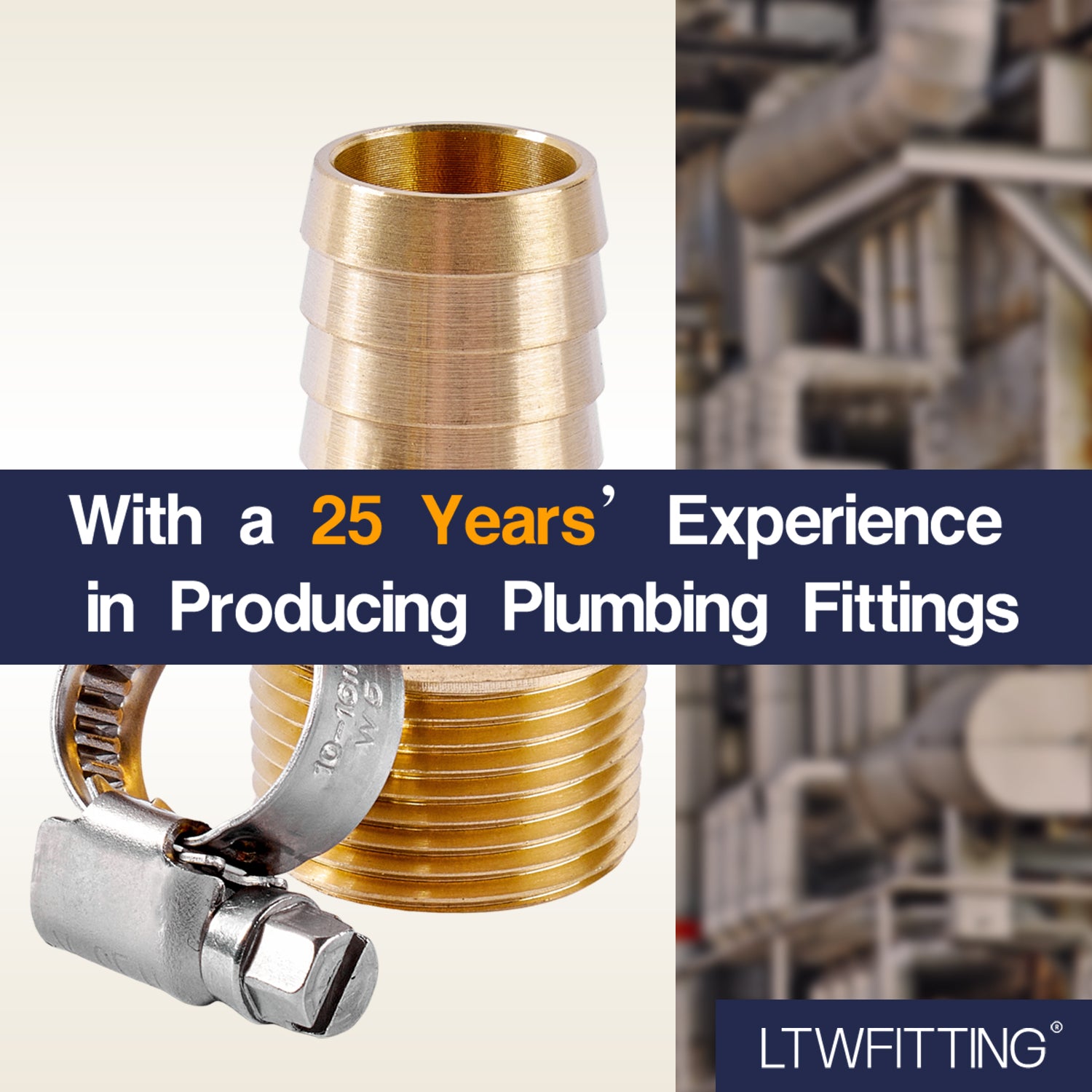 LTWFITTING 2 Sets Instant Hose Repair Kit 3/4 inch BSPT x 12mm ID Brass Coupler with 10-16mm SS316 Clamp