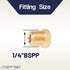 LTWFITTING Brass BSP Pipe Hex Head Plug Fittings 1/4-Inch Male BSPP Air Fuel Water Boat (Pack of 5)
