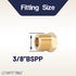 LTWFITTING Brass BSP Pipe Hex Head Plug Fittings 3/8-Inch Male BSPP Air Fuel Water Boat (Pack of 5)