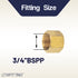 LTWFITTING Brass BSP Pipe Cap Fittings 3/4-Inch BSPP Air Fuel Water Boat (Pack of 5)