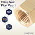LTWFITTING Brass BSP Pipe Cap Fittings 1/8-Inch Female BSPP Air Fuel Water Boat (Pack of 1300)