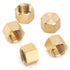 LTWFITTING Brass BSP Pipe Cap Fittings 1/2-Inch BSPP Air Fuel Water Boat (Pack of 5)