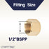 LTWFITTING Brass BSP Pipe Cap Fittings 1/2-Inch BSPP Air Fuel Water Boat (Pack of 5)