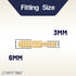 LTWFITTING Brass Barb Hose Reducing Splicer Mender 3mm ID Hose x 6mm ID Hose Fitting Air Water Fuel Boat (Pack of 5)