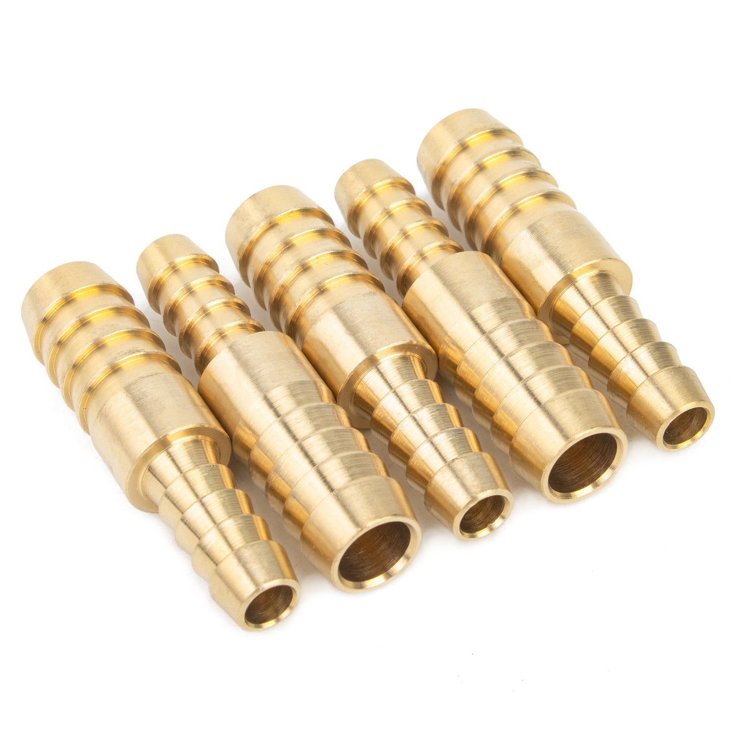 LTWFITTING Brass Barb Hose Reducing Splicer Mender 6mm ID Hose x 10mm ID Hose Fitting Air Water Fuel Boat (Pack of 5)