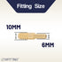 LTWFITTING Brass Barb Hose Reducing Splicer Mender 6mm ID Hose x 10mm ID Hose Fitting Air Water Fuel Boat (Pack of 25)