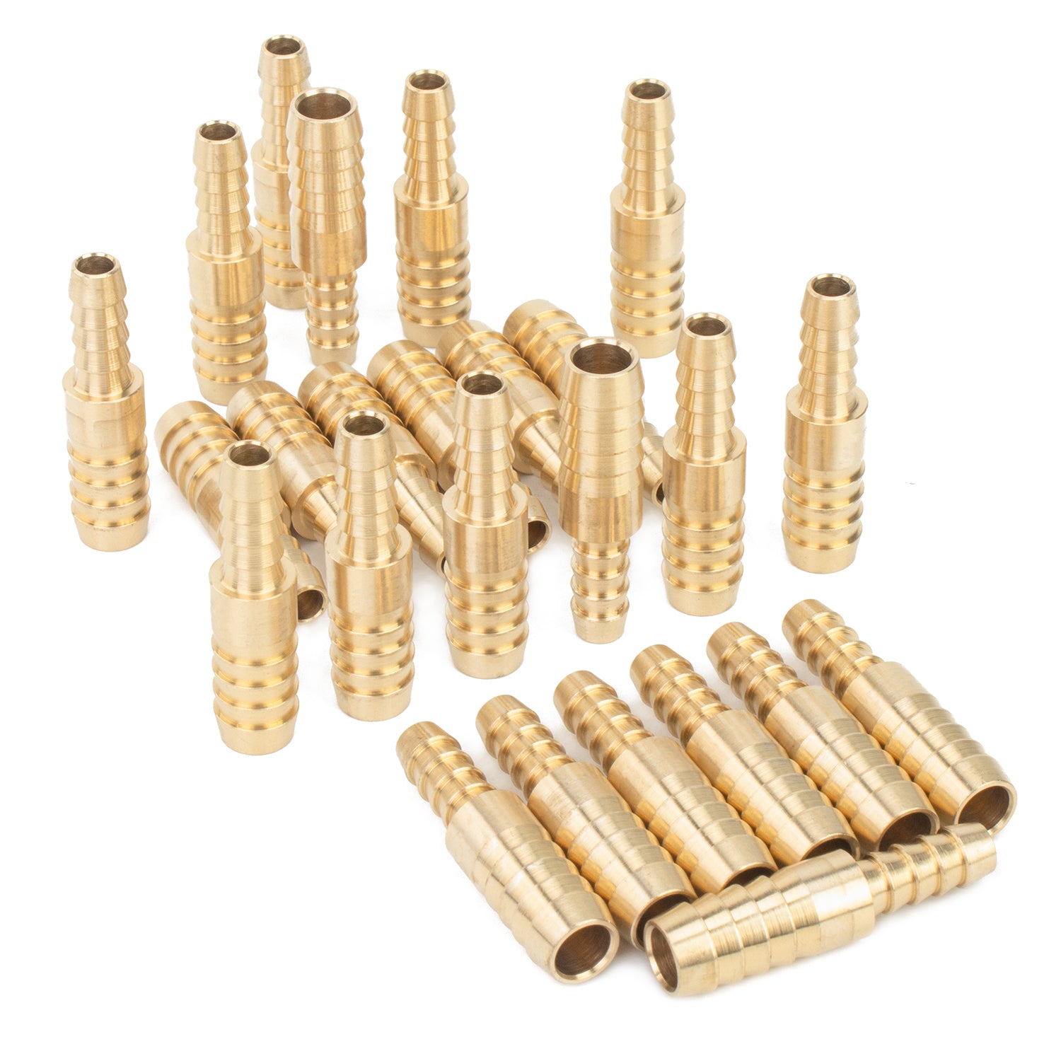 LTWFITTING Brass Barb Hose Reducing Splicer Mender 6mm ID Hose x 10mm ID Hose Fitting Air Water Fuel Boat (Pack of 25)