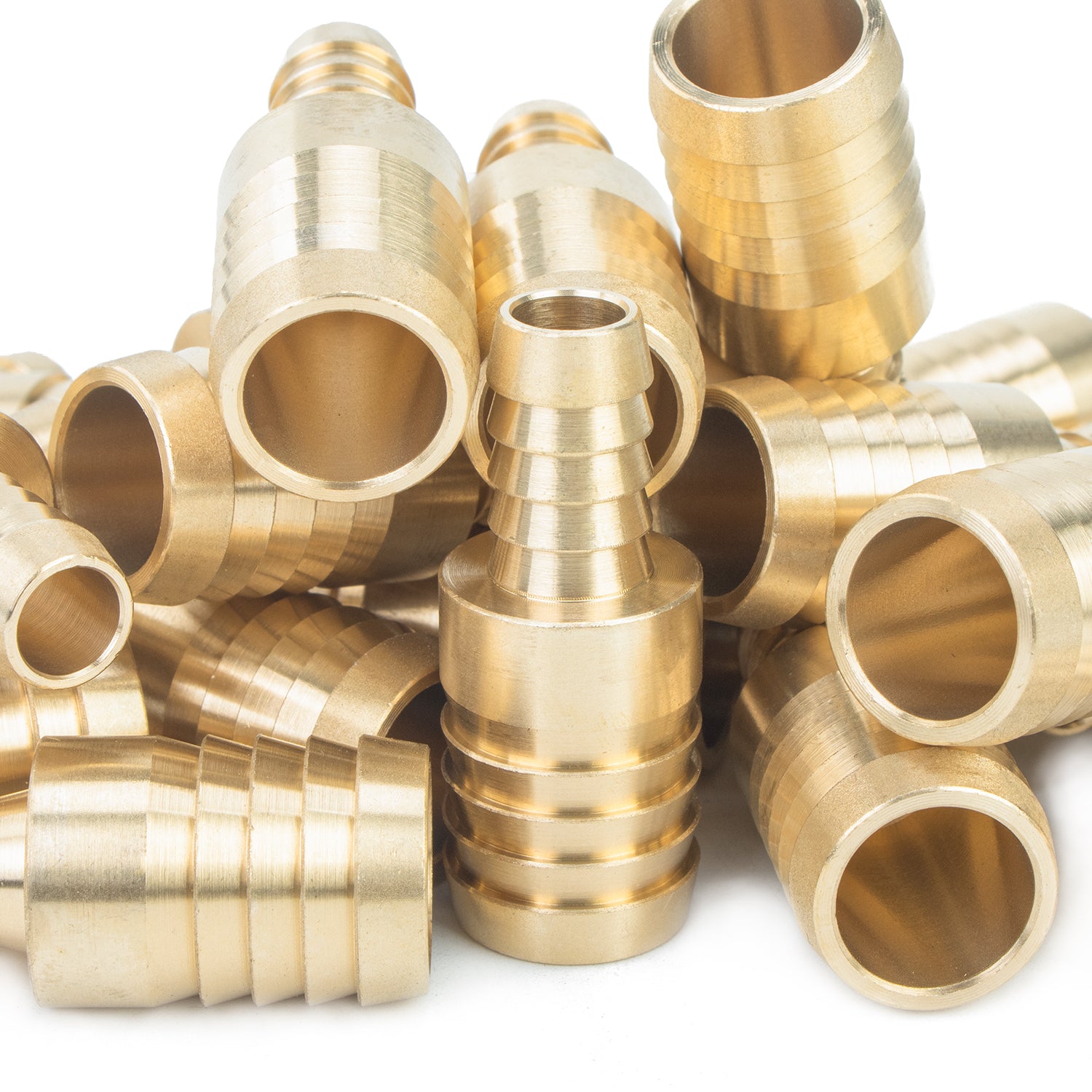 LTWFITTING Brass Barb Hose Reducing Splicer Mender 10mm ID Hose x 16mm ID Hose Fitting Air Water Fuel Boat (Pack of 400)