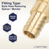 LTWFITTING Brass Barb Hose Reducing Splicer Mender 12mm ID Hose x 16mm ID Hose Fitting Air Water Fuel Boat (Pack of 5)