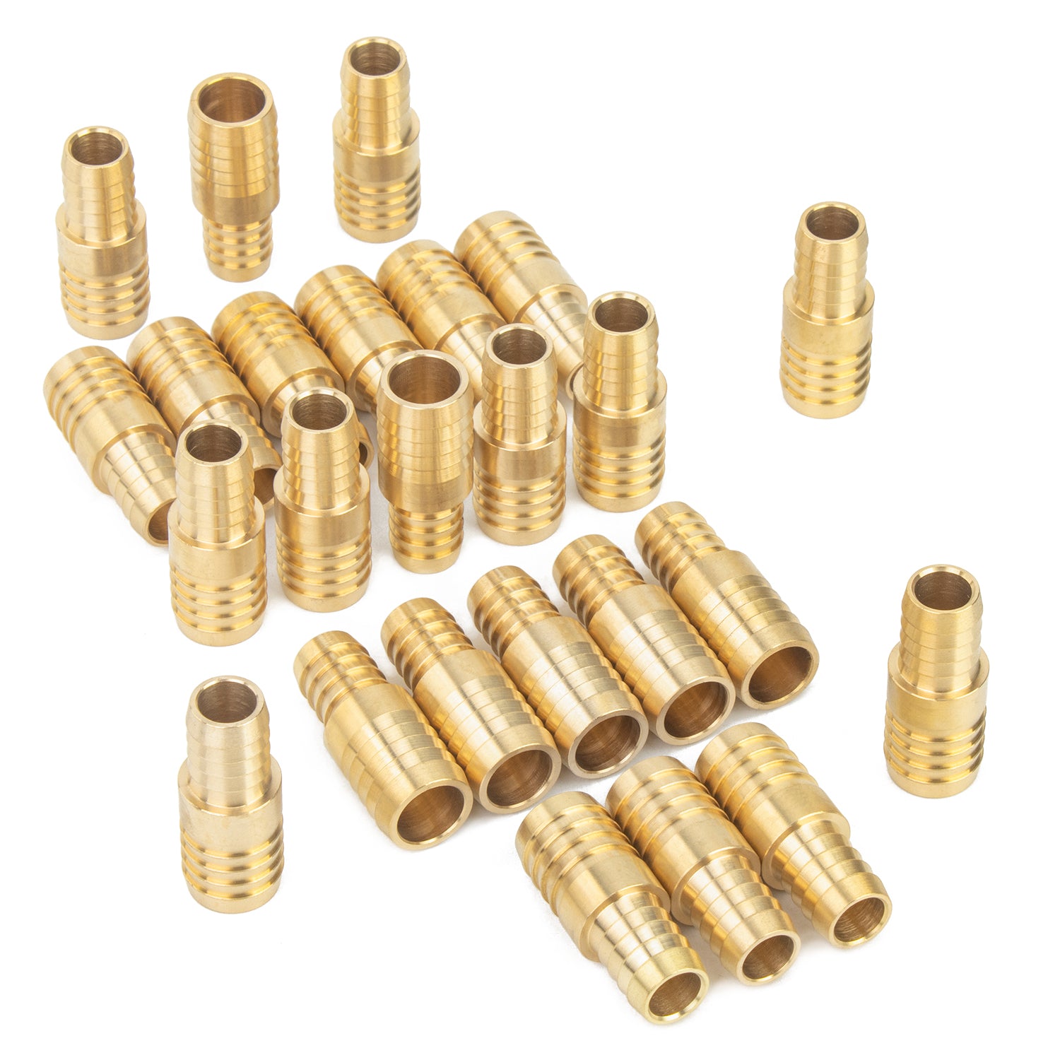 LTWFITTING Brass Barb Hose Reducing Splicer Mender 12mm ID Hose x 16mm ID Hose Fitting Air Water Fuel Boat (Pack of 25)