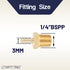 LTWFITTING Brass BSP Barbed Fitting Coupler/Connector 1/4-Inch Male BSPP x 1/8-Inch (3mm) Hose Barb Fuel Gas Water (Pack of 5)