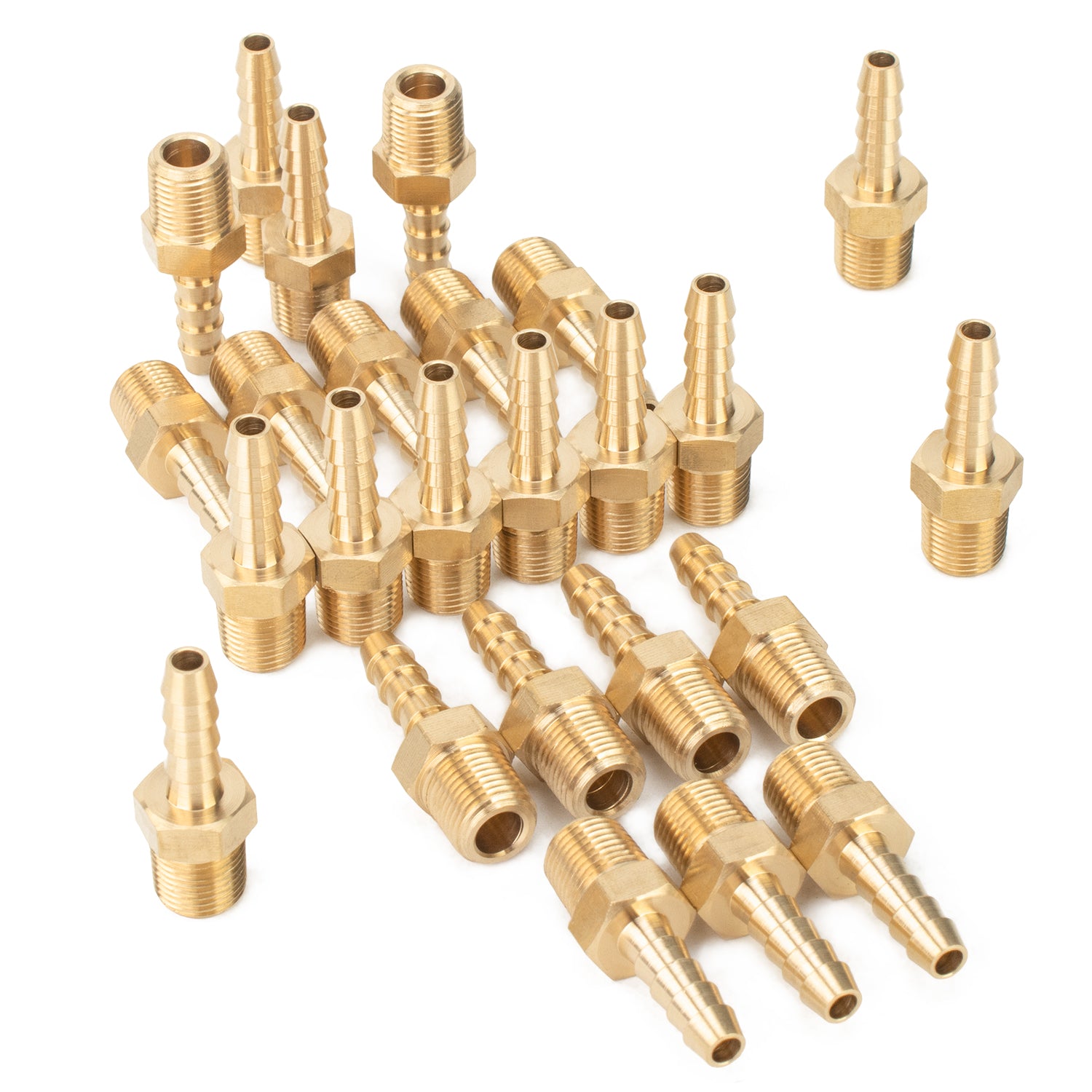 LTWFITTING Brass BSP Barbed Fitting Coupler / Connector 1/8-Inch Male BSPP x 3/16-Inch (5mm)Hose Barb Fuel Gas Water (Pack of 25)