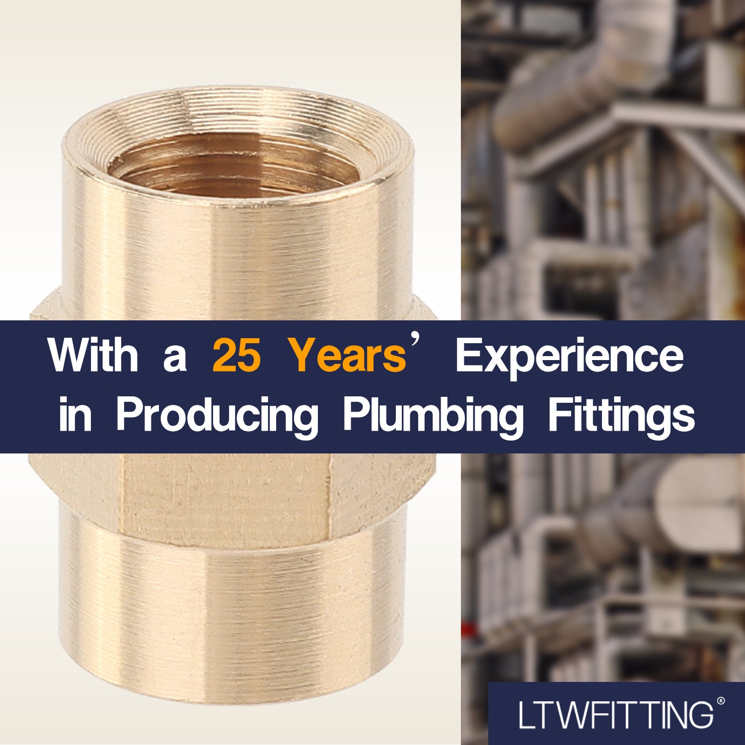 LTWFITTING Brass BSP Pipe Fitting 1/8-Inch Female BSPP Coupling Water Boat (Pack of 1100)
