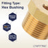 LTWFITTING Brass Pipe Hex Bushing Reducer Fittings 3/4-Inch Male BSPT x 1/8-Inch Female BSPP (Pack of 5)