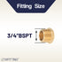 LTWFITTING Brass Pipe Hex Head Plug Fittings 3/4-Inch Male BSPT Air Fuel Water Boat (Pack of 25)