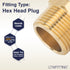 LTWFITTING Brass Pipe Hex Head Plug Fittings 3/4-Inch Male BSPT Air Fuel Water Boat (Pack of 25)