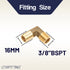 LTWFITTING 90 Deg Elbow Brass Barb Fitting 3/8-Inch Male BSPT x 5/8-Inch(16mm) ID Hose Fuel Boat Water (Pack of 5)