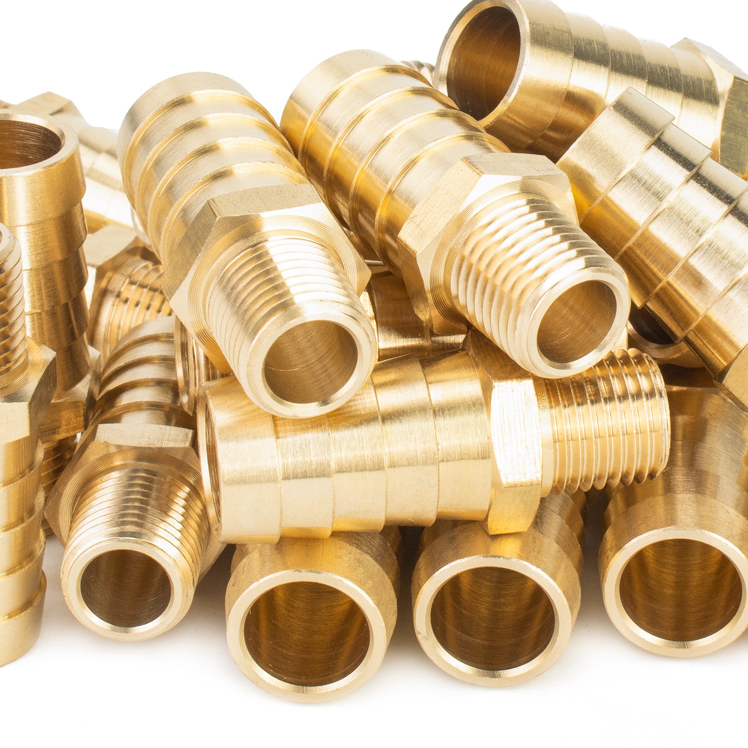 LTWFITTING Brass Barbed Fitting Coupler/Connector 1/4-Inch Male BSPT x 5/8-Inch(16mm) Hose Barb Fuel Gas Water (Pack of 400)