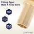 LTWFITTING Brass Barbed Fitting Coupler/Connector 3/8-Inch Male BSPT x 3/4-Inch(19mm) Hose Barb Fuel Gas Water (Pack of 5)