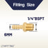 LTWFITTING Brass Barbed Fitting Coupler/Connector 1/4-Inch Male BSPT x 1/4-Inch(6mm) Hose Barb Fuel Gas Water (Pack of 5)